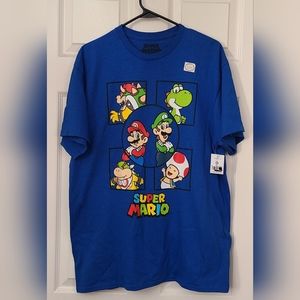 Super Mario Bros Luigi Yoshi Koopa Toadstool t-shirt Nintendo New With Tags